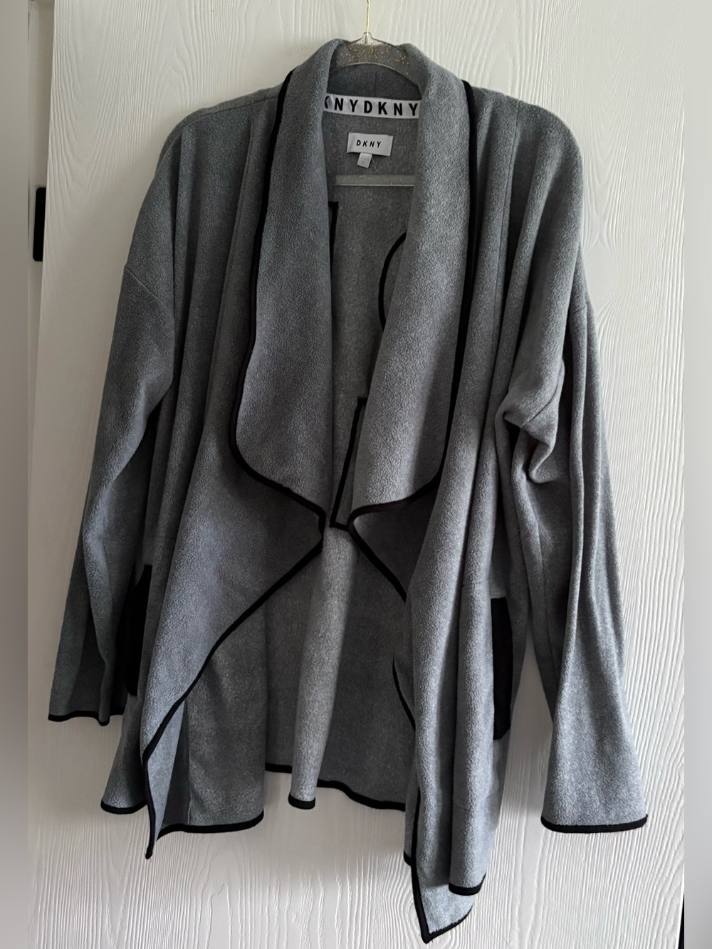 DKNY gray fleece jacket Large